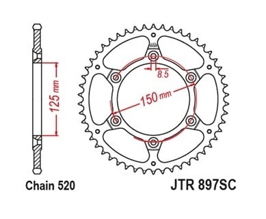 Kit de lant EK - Auriu lant 520 RRSM, Non-sealed, pinion fata JT, foaie spate JT pentru HUSQVARNA FE 350 2024 - Img 5