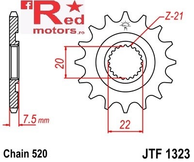 Pinion fata JTF 1323 cu 12 dinti