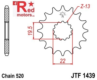 Pinion fata JTF 1439 cu 13 dinti