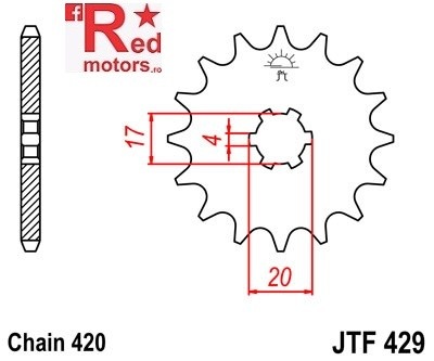 Pinion fata JTF 429 cu 15 dinti