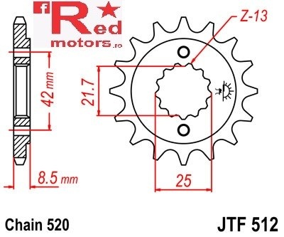 Pinion fata JTF 512 cu 17 dinti