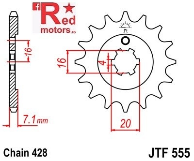 Pinion fata JTF 555 cu 13 dinti