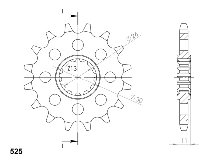 Pinion fata SUPERSPROX CST-1591:16 16T, 525 - Img 2