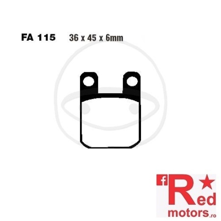 Placute frana fata SINTERED R EBC MX 36x45x6 FA115 pentru Aprilia RS 50, RX 50, Beta REV 50, Techno 260, CH Racing WSM, Derbi Senda 50, Gas Gas TXT 50, Motorhispania Furia 50 Max