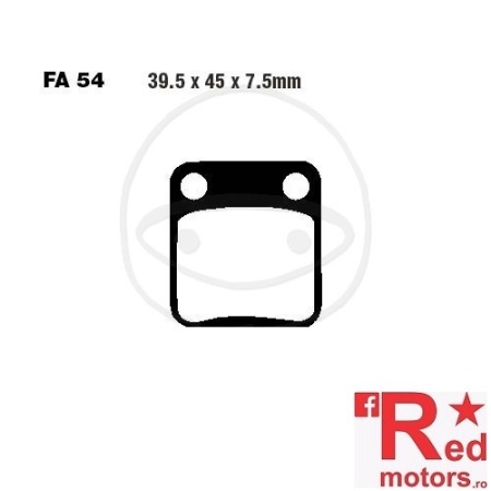 Placute frana fata sinterizate 39.5x45x7.5 EBC FA54 pentru AJS DD 50 E-2, Daelim VC 125, Honda CG 125, Hyosung TE 450, Kawasaki BN 125, KLX 125, KVF 360