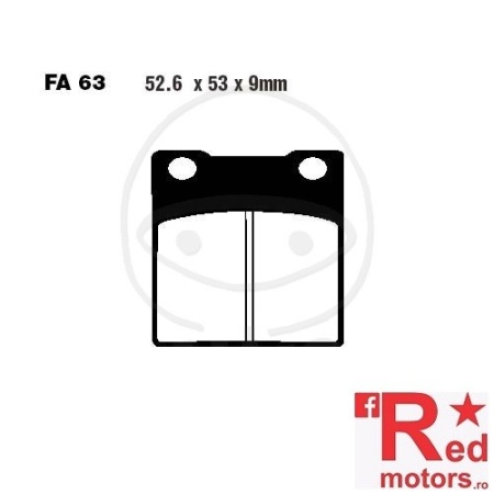 Placute frana fata sinterizate 52.6x53x9 EBC FA63 pentru Suzuki GS 500, GSF 400, GSF 600, GSF 1200, GSX 600, GSX 750