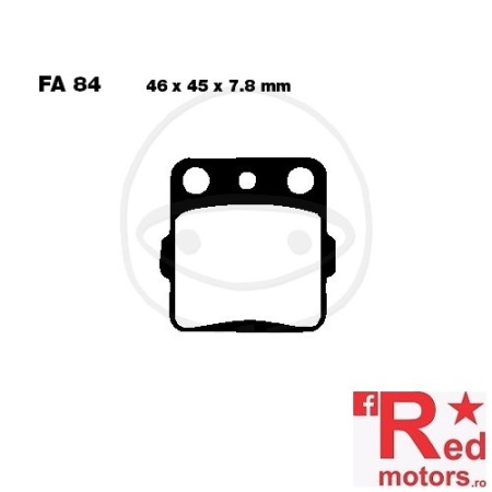 Placute frana fata sinterizate R ALTN 46x45x7.8 EBC FA84 pentru Arctic Cat DVX 400, HM-Moto CRF 150, Honda CR 80, CRF 150, TRX 250, TRX 300, Husqvarna CR 125, WR 125, Kawasaki KEF 300, Suzuki LT-Z 250, Yamaha YFM 350