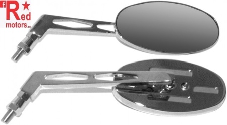 Set oglinzi cromate Emgo universale pentru chopper/cruiser 10mm - Img 2