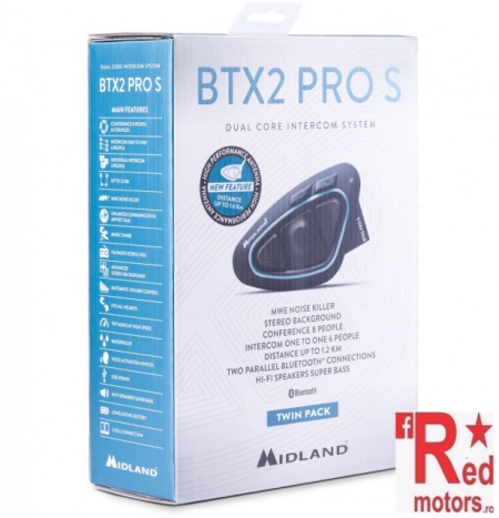 Sistem de comunicatie Midland BTX2 Pro S LR SINGLE