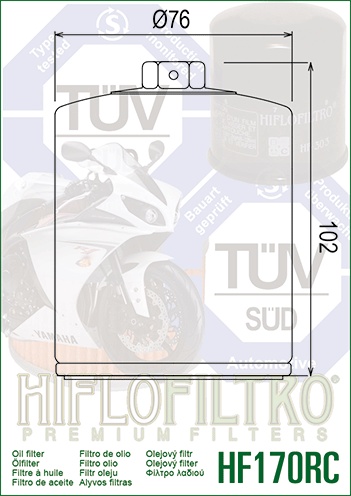 Filtru de ulei HIFLOFILTRO HF170BRC Race Negru - Img 2