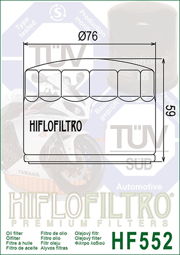 Filtru de ulei HIFLOFILTRO HF552 - Img 2