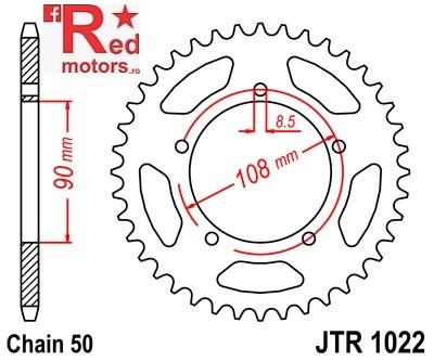 Foaie/pinion spate JTR1022.38 530 cu 38 de dinti pentru Ducati GTL 500, Pantah 600, Supersport 900