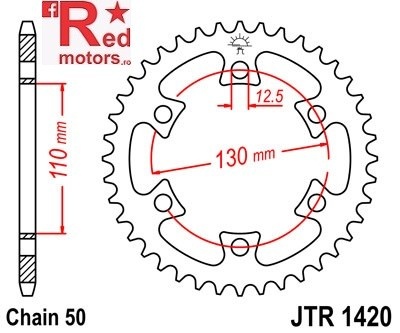 Foaie/pinion spate JTR1420.40 530 cu 40 de dinti pentru Bombardier