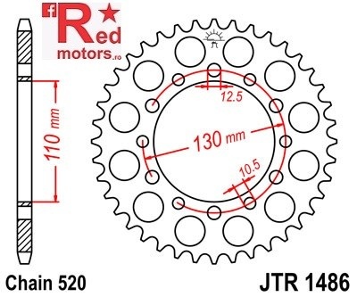 Foaie/pinion spate JTR1486.40 520 cu 40 de dinti pentru Kawasaki ER 500