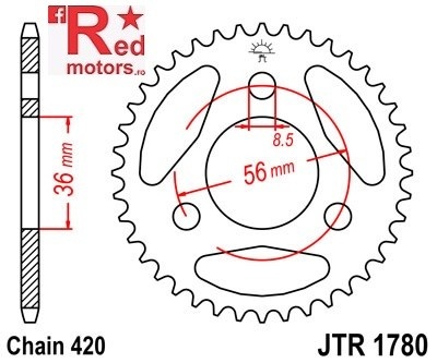 Foaie/pinion spate JTR1780.28 420 cu 28 de dinti