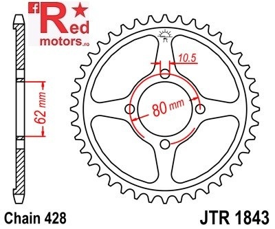 Foaie/pinion spate JTR1843.54 428 cu 54 de dinti pentru Yamaha TT-R 125