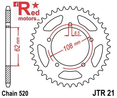Foaie/pinion spate JTR21.40 520 cu 40 de dinti
