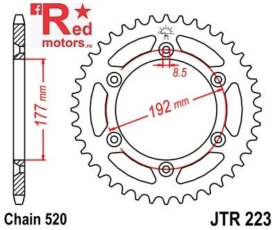 Foaie/pinion spate JTR223.52 520 cu 52 de dinti