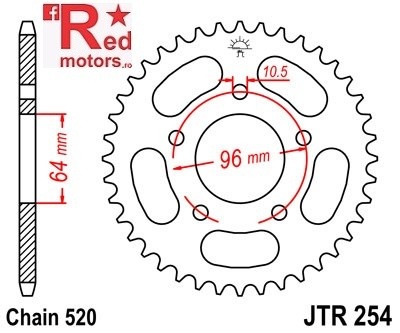 Foaie/pinion spate JTR254.41 520 cu 41 de dinti pentru Honda CBF 250, XL 200