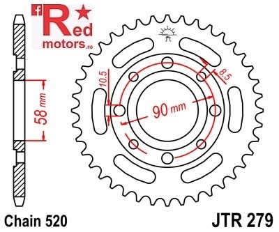 Foaie/pinion spate JTR279.38 520 cu 38 de dinti