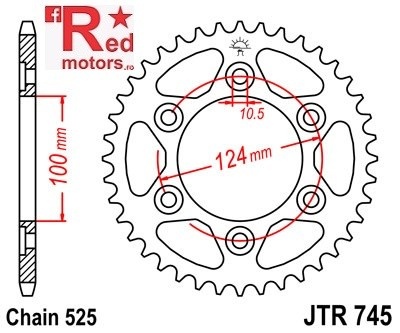 Foaie/pinion spate JTR745.42 525 cu 42 de dinti pentru Ducati