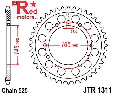 Foaie/pinion spate JTR853.45 525 cu 45 de dinti pentru Honda NT 400, NT 650