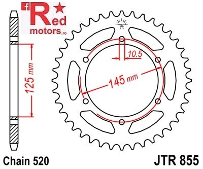Foaie/pinion spate JTR855.48 520 cu 48 de dinti pentru Yamaha DT 250, MT-03 660, XJ 600