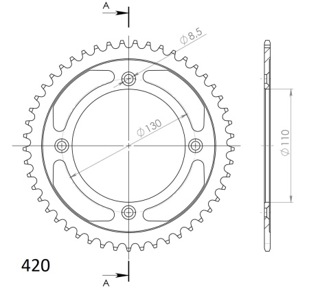 Kit de lant D.I.D Chain - Argintiu lant 420 D, Non-sealed, pinion fata SUPERSPROX, foaie spate SUPERSPROX pentru HONDA CR 80 R / RB 1986-2002 - Img 5