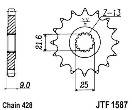 Kit de lant D.I.D Chain - Argintiu lant 428 VX, X-Ring, pinion fata JT, foaie spate JT pentru YAMAHA SR 500 1991-2000 - Img 3