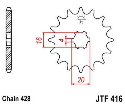 Kit de lant EK - Argintiu lant 420 DEH, Non-sealed, pinion fata JT, foaie spate SUPERSPROX pentru SUZUKI RM 80 1986-1988 - Img 3
