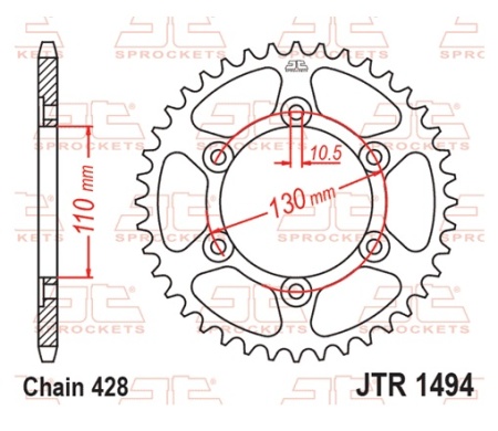 Kit de lant EK - Argintiu lant 428 SHDR, Non-sealed, pinion fata JT cauciucat, foaie spate JT pentru KAWASAKI Z 125 2021-2022 - Img 6