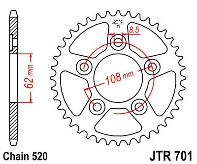 Kit de lant EK - Argintiu lant 520 H, Non-sealed, pinion fata SUPERSPROX, foaie spate JT pentru APRILIA RS 125 2T 2004-2005 - Img 5