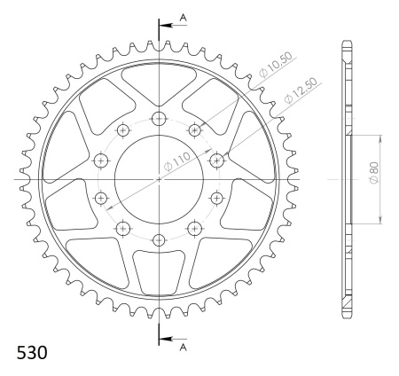 Kit de lant EK - Argintiu lant 530 DEX, X-Ring, pinion fata SUPERSPROX, foaie spate SUPERSPROX pentru TRIUMPH Sprint Sport 900 1998 - Img 4