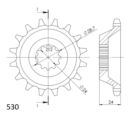 Kit de lant EK - Argintiu lant 530 SRX, X-Ring, pinion fata SUPERSPROX, foaie spate SUPERSPROX pentru KAWASAKI ZZR 1100 1990-1992 - Img 3