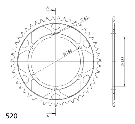 Kit de lant EK - Auriu lant 520 MVXZ, X-Ring, pinion fata SUPERSPROX, foaie spate SUPERSPROX pentru BMW G 650 Xcountry 2007-2010 - Img 5