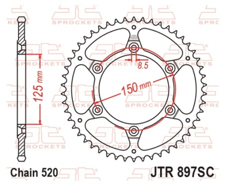 Kit de lant EK - Auriu lant 520 RRSM, Non-sealed, pinion fata JT, foaie spate JT pentru KTM SX-F 450 2020-2023 - Img 6