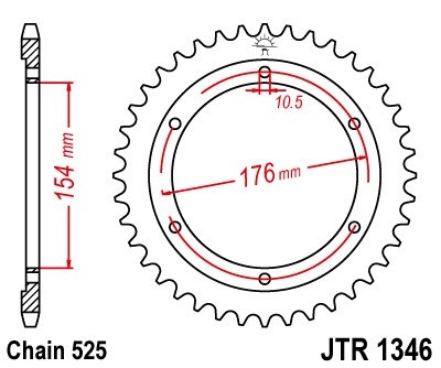 Kit de lant EK - Auriu lant 525 ZVX, X-Ring, pinion fata JT cauciucat, foaie spate JT pentru HONDA VFR 800 (ABS) 2014-2020 - Img 6