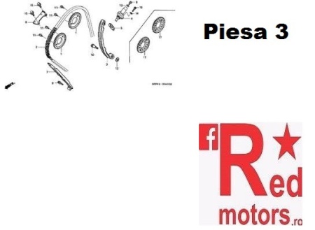 Patina intinzator OEM lant distributie Honda CBR600F F4, F4i 1999-2007 - Img 2