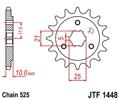Pinion fata JT JTF 1448-13 13T, 525 - Img 2
