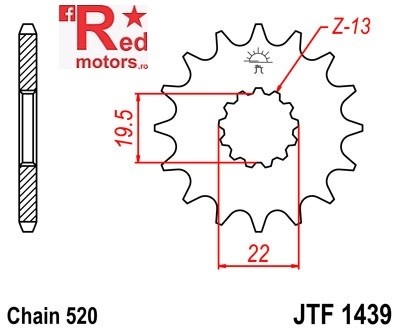 Pinion fata JTF 1439 cu 14 dinti
