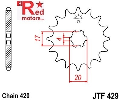 Pinion fata JTF 429 cu 16 dinti