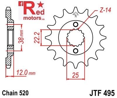 Pinion fata JTF 495 cu 15 dinti