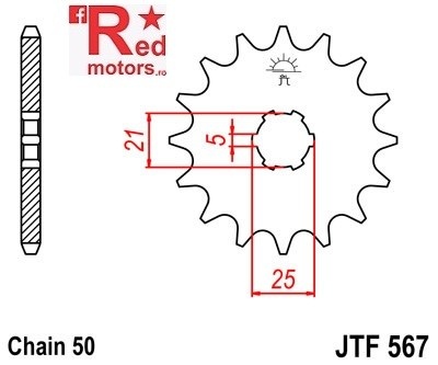 Pinion fata JTF 567 cu 16 dinti