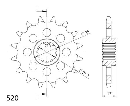 Pinion fata SUPERSPROX CST-1381:15 15T, 520 - Img 2