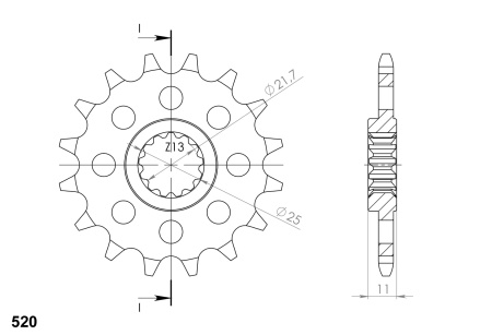 Pinion fata SUPERSPROX CST-1581:16 16T, 520 - Img 2