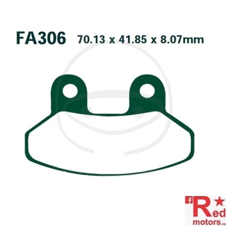 Placute frana fata SCOOTER EBC 70.13x41.85x8.07 FA306 pentru SYM EuroMX 125, RS 50, VS 125