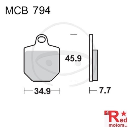Placute frana fata SINTERED TRW LUCAS SRQ COATING 34.9x45.9x7.7 MCB794 pentru HM-Moto CRM F 450, Husaberg FS 570, KTM SMR 450