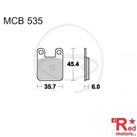 Placute frana fata STD TRW ALTN 35.7x45.4x6 MCB535 pentru Aprilia RS 50, Beta Alp 125, Alp 200, Beta Evo 80, Derbi GPR 50, KTM SX 60, Gas Gas TXT 50