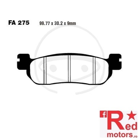 Placute frana spate STD EBC 99.77x30.2x9 FA275 pentru Yamaha TW 125 H Trailway, 200, YZF-R1 1000, YZF-R6 600 N