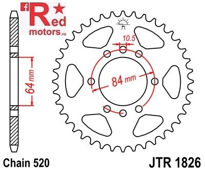 Foaie/pinion spate JTR1826.42 520 cu 42 de dinti pentru Arctic Cat DVX 400, Kawasaki KFX 400, Suzuki LT-F 160, LT-Z 400